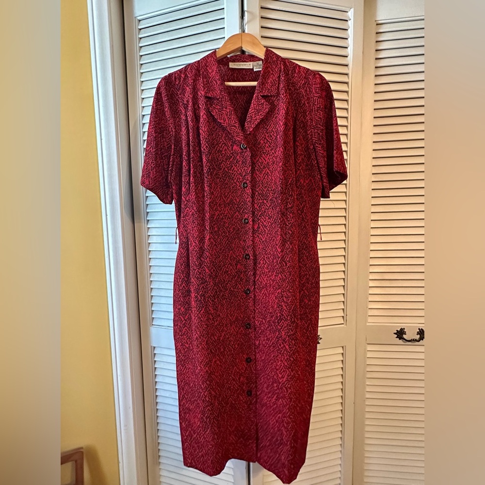 Liz Claiborne vintage 90s petite red and black dress